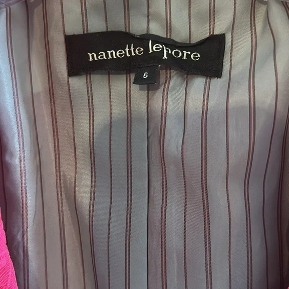 Nanette Lepore Fuchsia Short Cap Sleeve Blazer Vintage Beautiful detail Size 6 - Picture 10 of 11